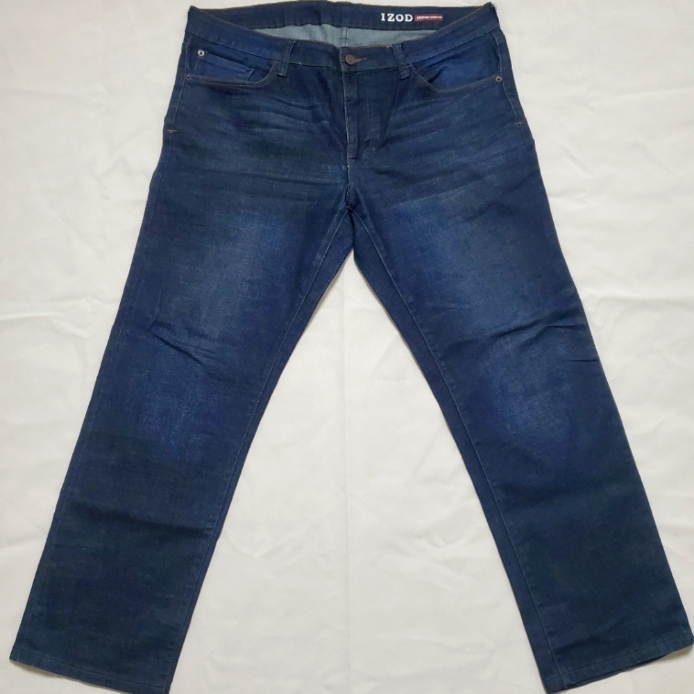 IZOD Men’s Jeans Comfort Stretch – Blue Denim W36xL30 Straight Fit